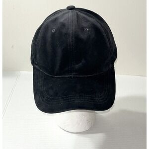 Velour Baseball Cap Women's OS Black Strapback Adjustable Witchy Goth Athleisure